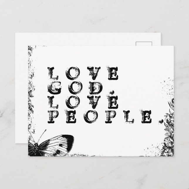 Postal Inspirador amor cristiano amor Dios amor personas  (Anverso / Reverso)