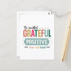 Postal Inspirador de verdad amable y agradecido positivo