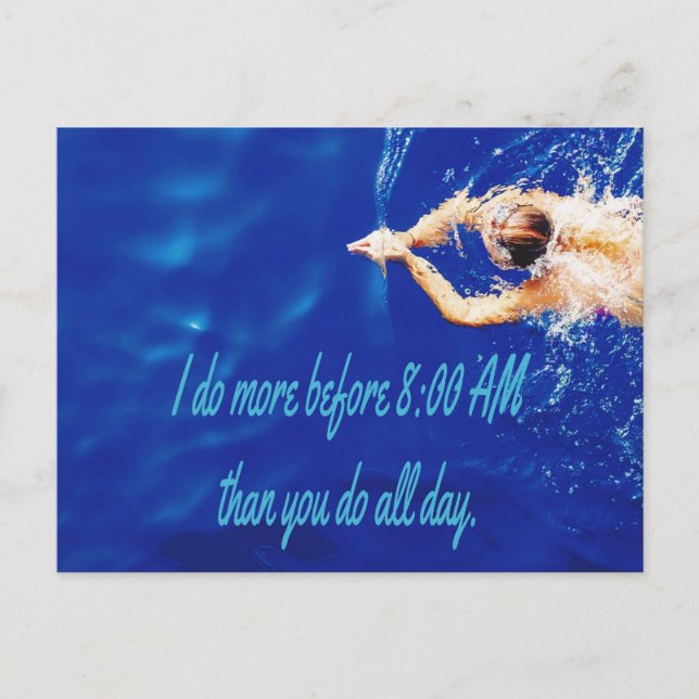 Postal Inspirador motivacional del equipo de natación de  (Anverso)