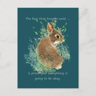 Postal Inspirador Todo estará bien Bunny Cita