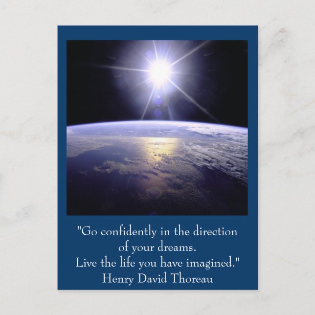 postal inspiradora. Cita: Henry David Thoreau (Anverso)