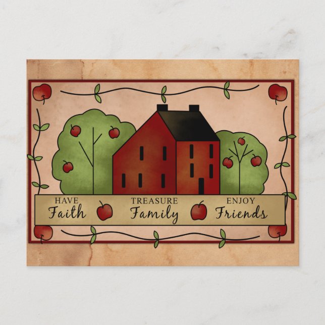 Postal Inspiradora de las manzanas de país (Anverso)