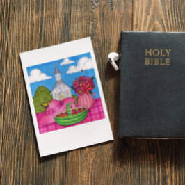 Postal Inspiradora picnic de la iglesia