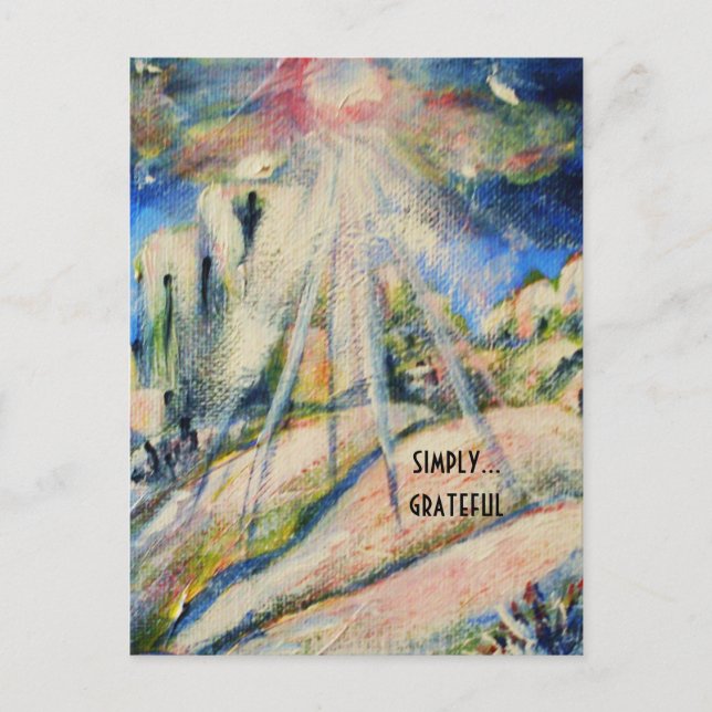 Postal inspiradora "simplemente agradecida" (Anverso)