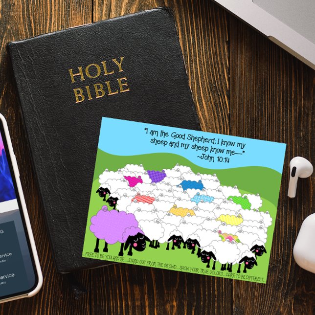 Postal Inspiradora única de oveja buena pastora (Subido por el creador)