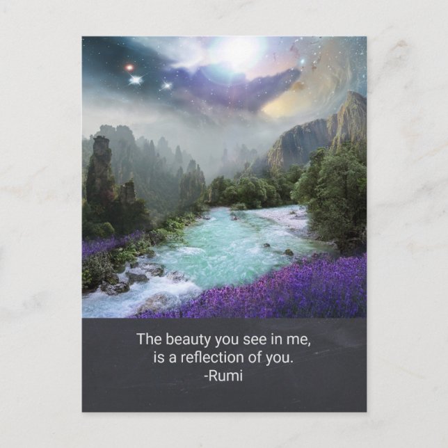 Postal Inspiration Quotation on Beauty from Rumi (Anverso)