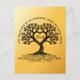 Postal Inspirational family quotes on a tree with roots