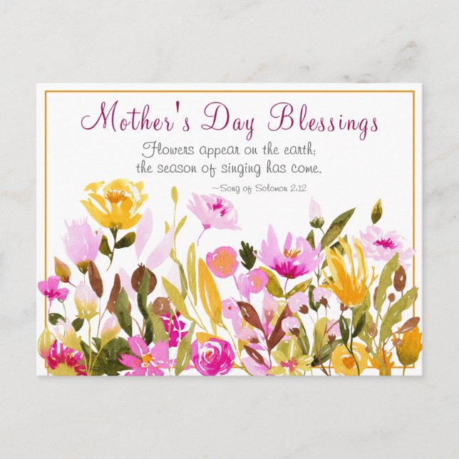 Postal Inspirational Mother's Day Flower Garden Bible (Anverso)