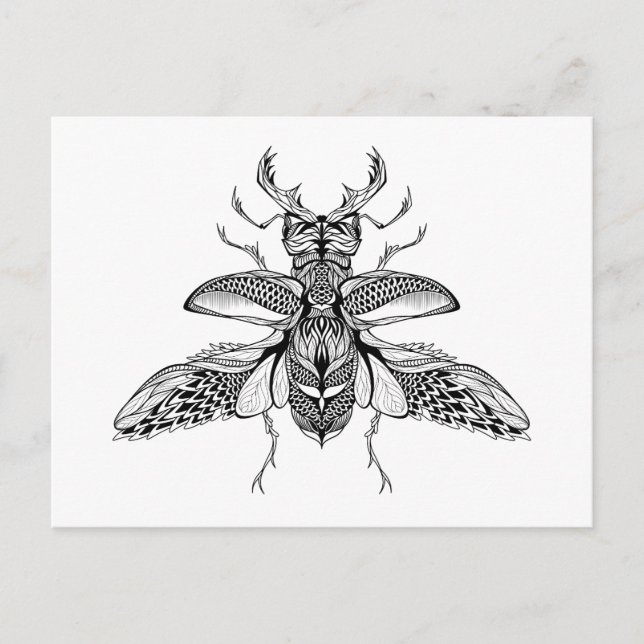 Postal Inspiro Psicodélico Stag-Beetle (Anverso)