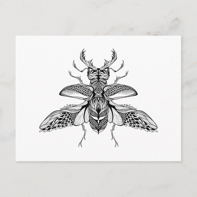 Postal Inspiro Psicodélico Stag-Beetle (Anverso)