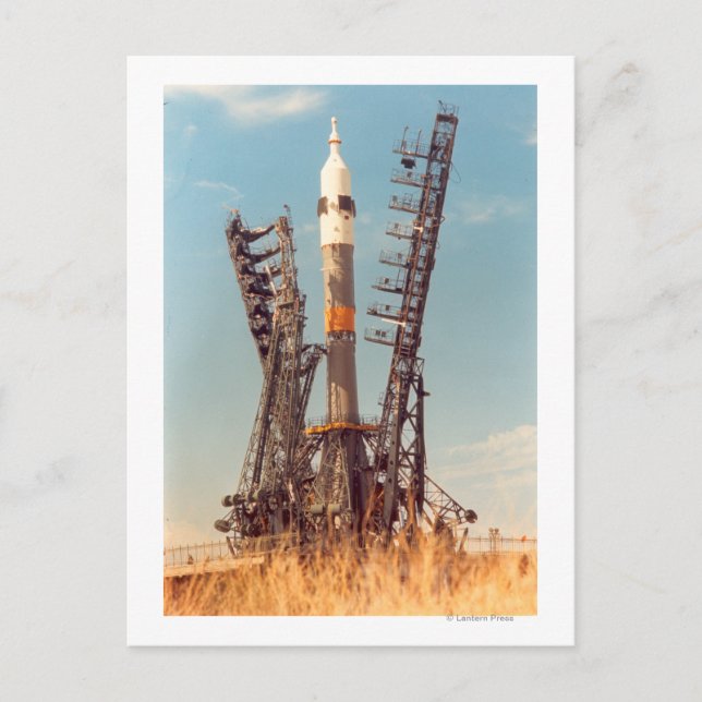 Postal Instalación de una nave espacial Soyuz en Baikonur (Anverso)