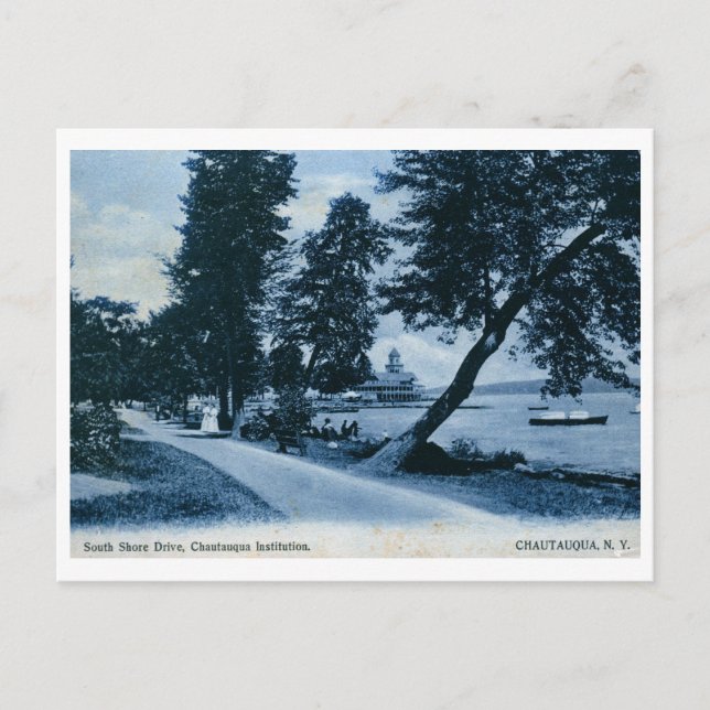 Postal Institución, Chautauqua, NY Vintage (Anverso)