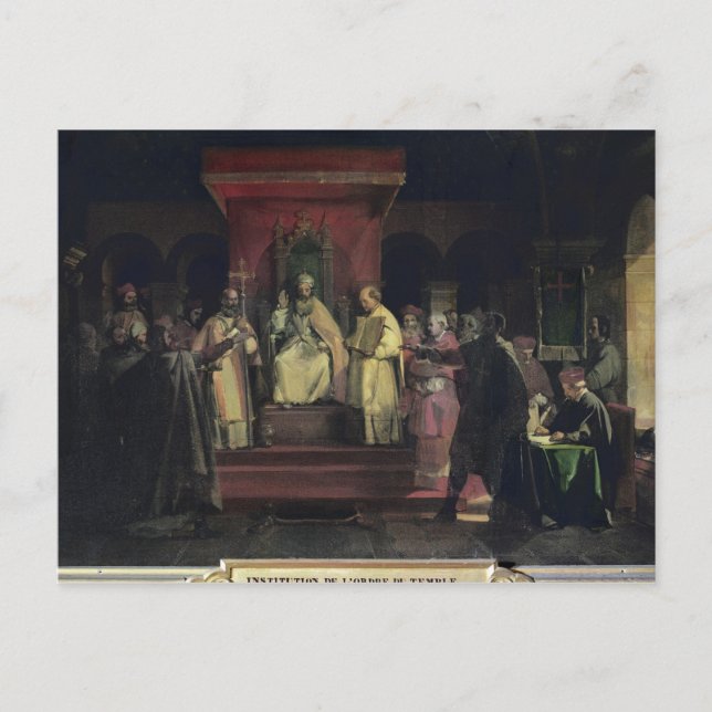 Postal Institución de la Orden de los Templarios (Anverso)