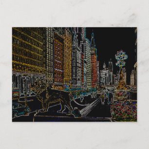 POSTAL INSTITUTO DE ARTE DE CHICAGO LIONS MICHIGAN AVE NE