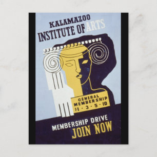Postal Instituto de Artes de Kalamazoo - Poster de WPA -