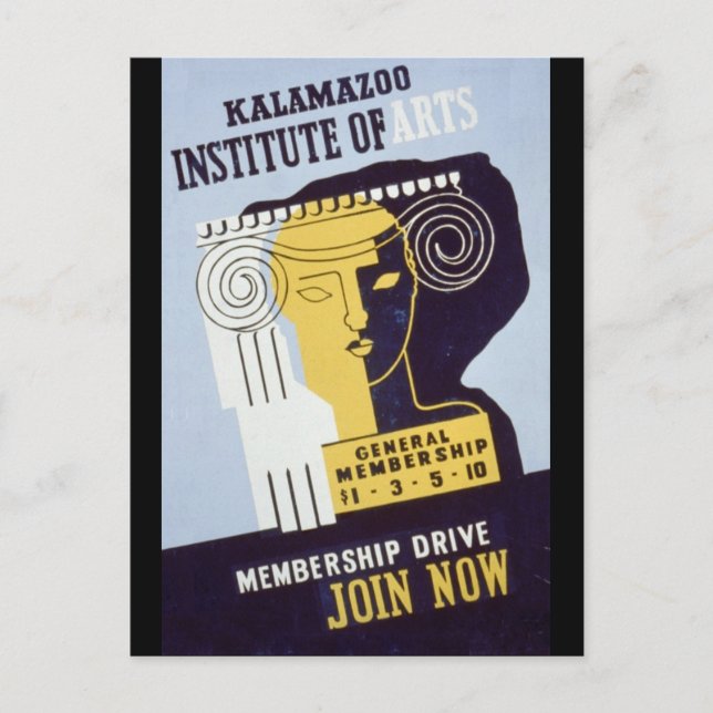 Postal Instituto de Artes de Kalamazoo - Poster de WPA - (Anverso)