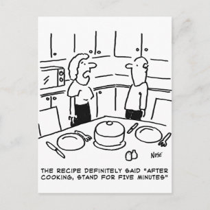 Postal Instrucciones de Receta Seguidas Cocinando en una