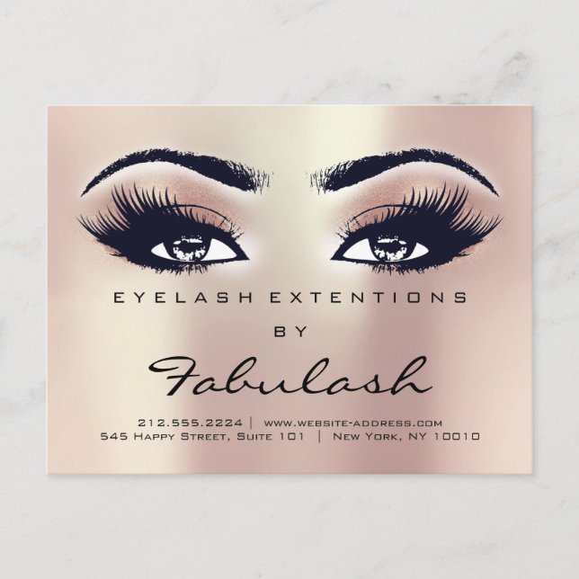 Postal Instrucciones para el cuidado posterior Lashes Ext (Anverso)