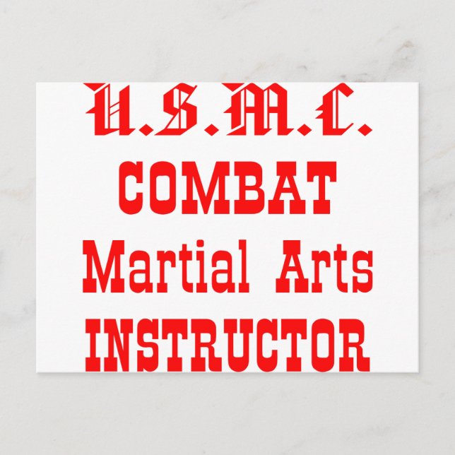 Postal Instructor de Artes Marciales de Combate USMC (Anverso)