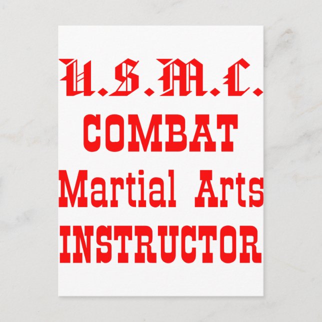 Postal Instructor de Artes Marciales de Combate USMC (Anverso)
