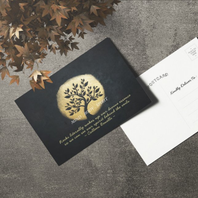 Postal Instructor de Meditación de Yoga Citas de Oro Negr (Subido por el creador)