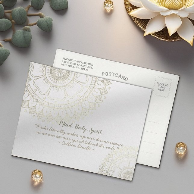 Postal Instructor de Meditación de Yoga Flores Gold Manda (Subido por el creador)