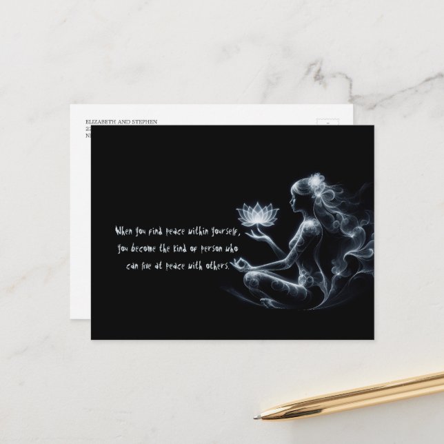 Postal Instructor de Yoga Lotus Meditation Pose GIGHT Mis (Anverso/Reverso In Situ)