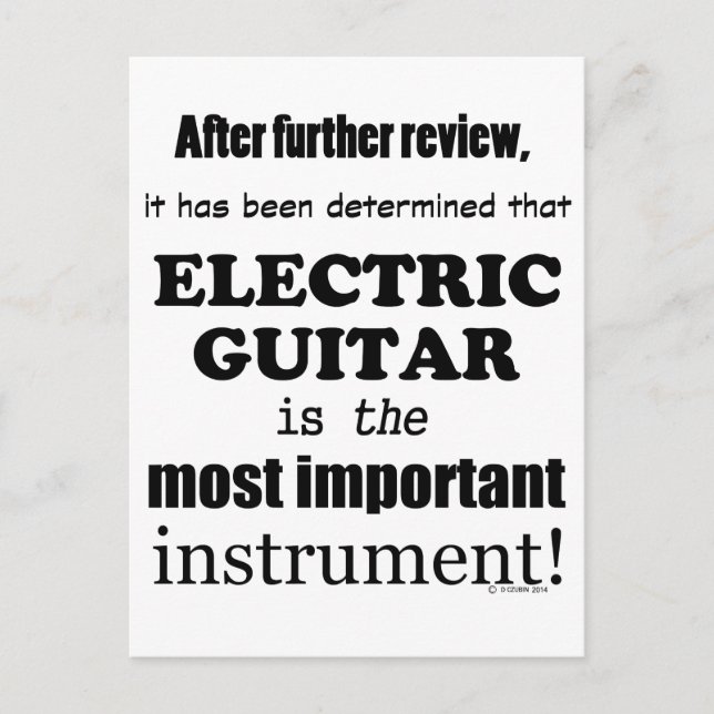 Postal Instrumento más importante de guitarra eléctrica (Anverso)