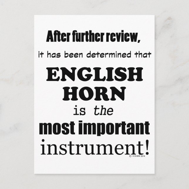 Postal Instrumento más importante del Cuerno de Inglés (Anverso)