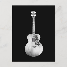 Postal Instrumento musical de guitarra acústica de arte b