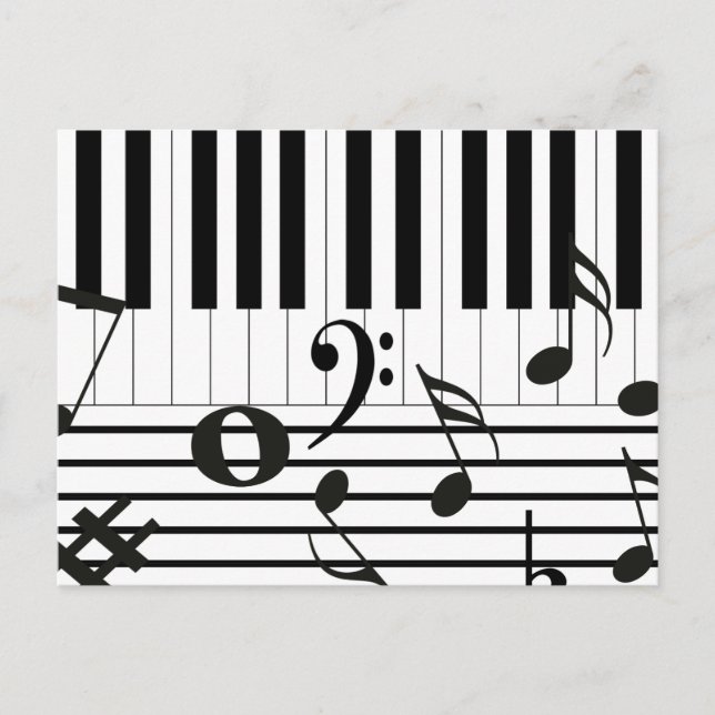Postal Instrumentos de claves de piano personalizadas (Anverso)