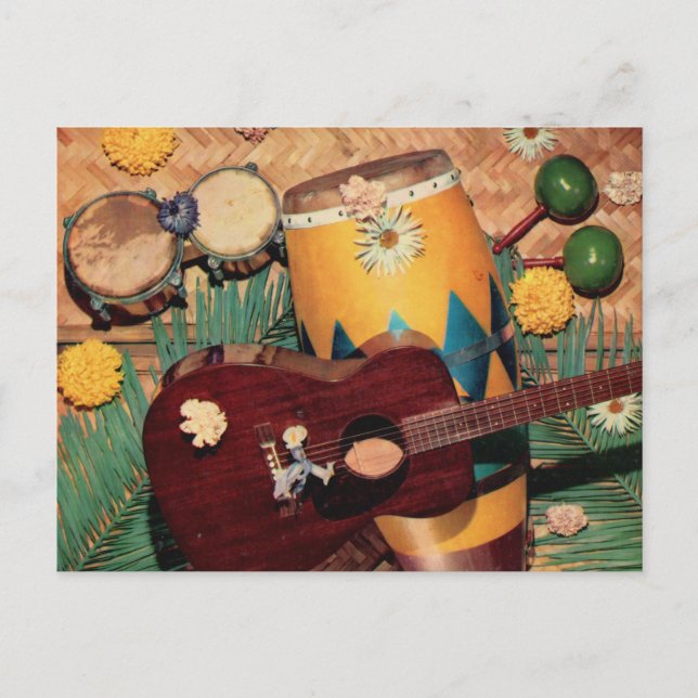 Postal instrumentos de música latina (Anverso)