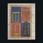 Postal Instrumentos del Templo<br><div class="desc">Instrumentos del Templo de la Escuela Italiana Ms.OR.26 fol.26r,  de la Biblia Hebrea ubicada en la Biblioteca Estense Universitaria,  Módena,  Italia. La Ms.OR.26 fol.26r Instrumentos del Templo,  de la Biblia Hebrea fue creada alrededor del siglo XV.</div>