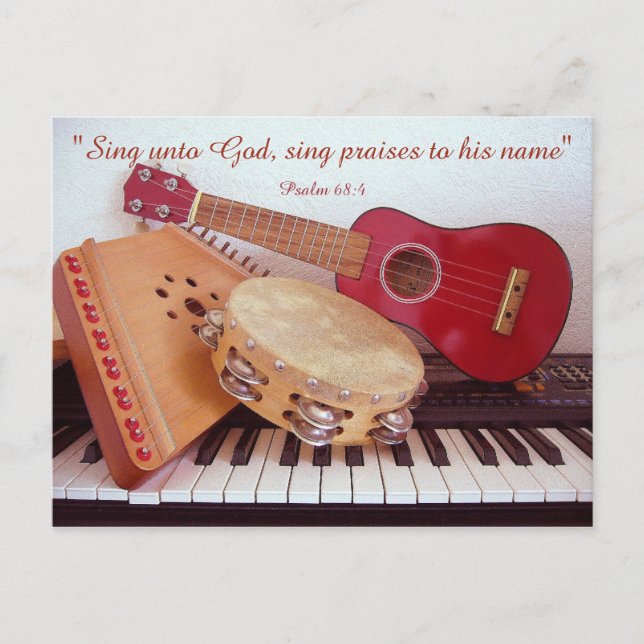Postal Instrumentos Musicales ~ ¡Canten Alabanzas! (Anverso)
