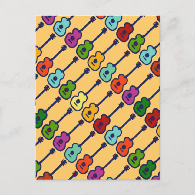 Postal instrumentos musicales coloridos (Anverso)