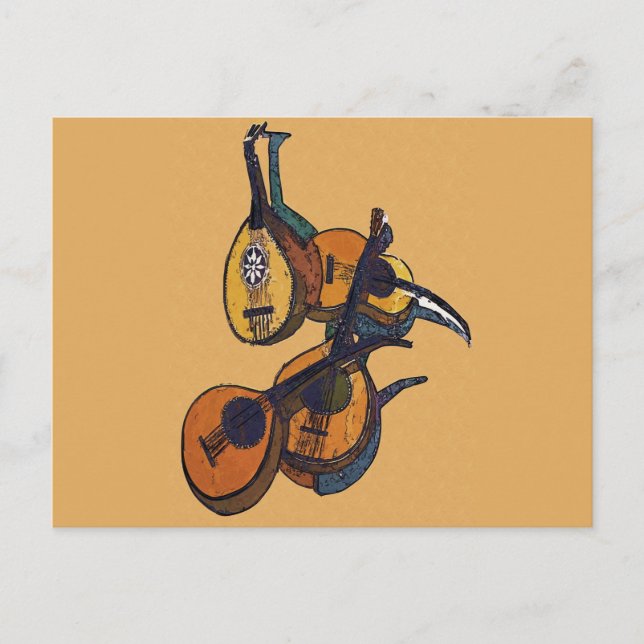 Postal Instrumentos musicales de cadena (Anverso)