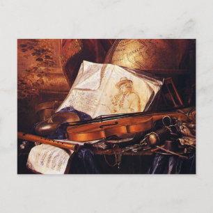 Postal Instrumentos musicales de pintura de regalos