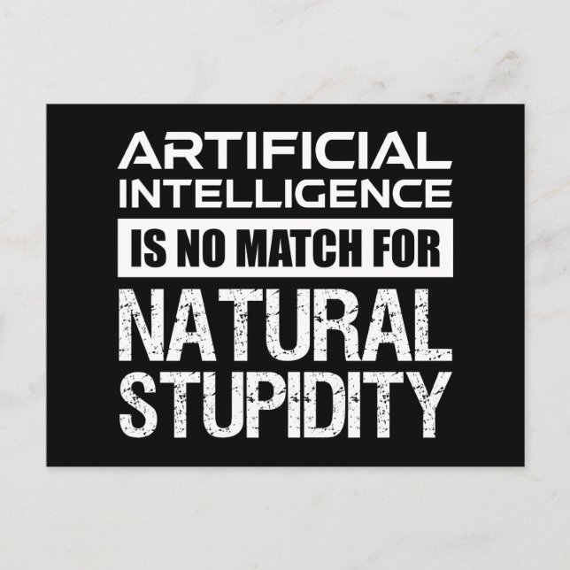 Postal Inteligencia Artificial Estupidez Natural Graciosa (Anverso)