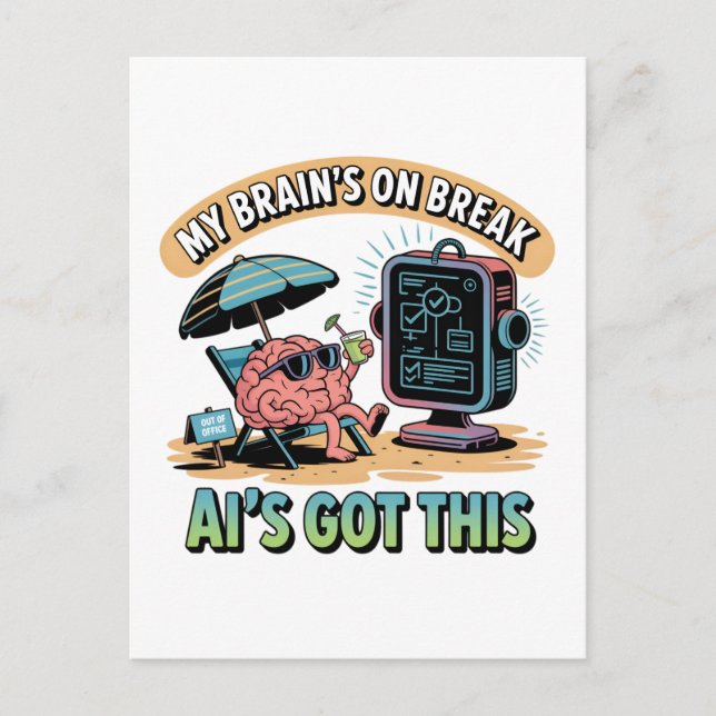 Postal Inteligencia Artificial Romper el humor (Anverso)
