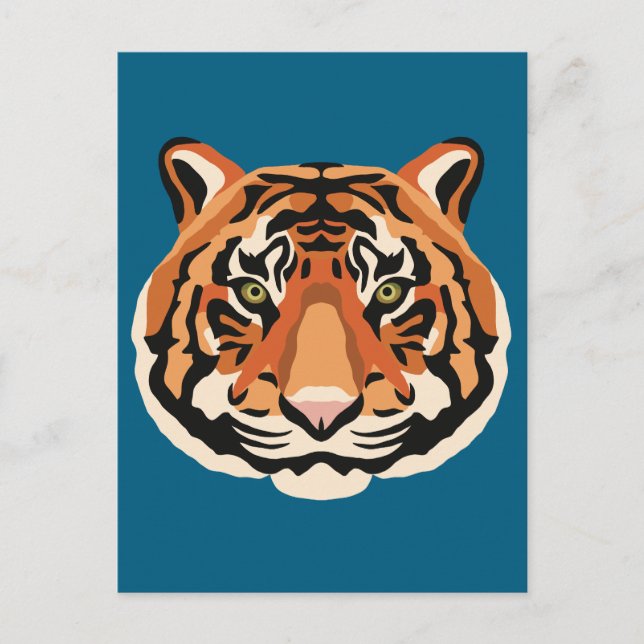 Postal Intense Tiger Eyes the Powerful Big Cat (Anverso)
