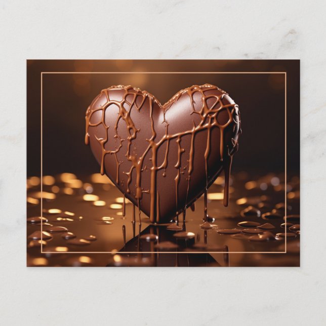 Postal Intenso Corazón de Chocolate Valentine (Anverso)