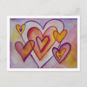 Postal Interbloqueo de corazones de amor Personalizados p