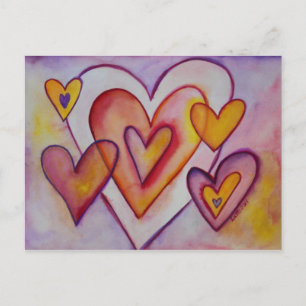 Postal Interbloqueo de corazones de amor Personalizados p