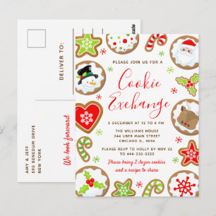 Postal Intercambio de Galletas de Navidad Rojo y Verde