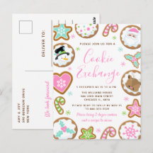 Intercambio de Galletas de Navidad Rosa y Verde