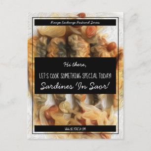 Postal Intercambio de recetas de escritura en blanco y ne