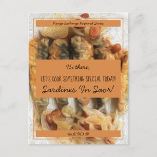 Postal Intercambio de Recetas de Otoño con Letra Negra y