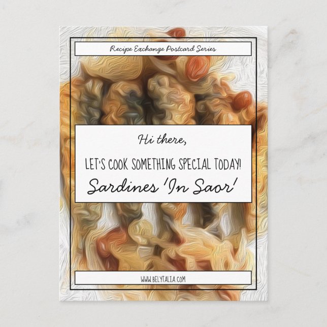 Postal Intercambio personalizado de recetas blancas con g (Anverso)