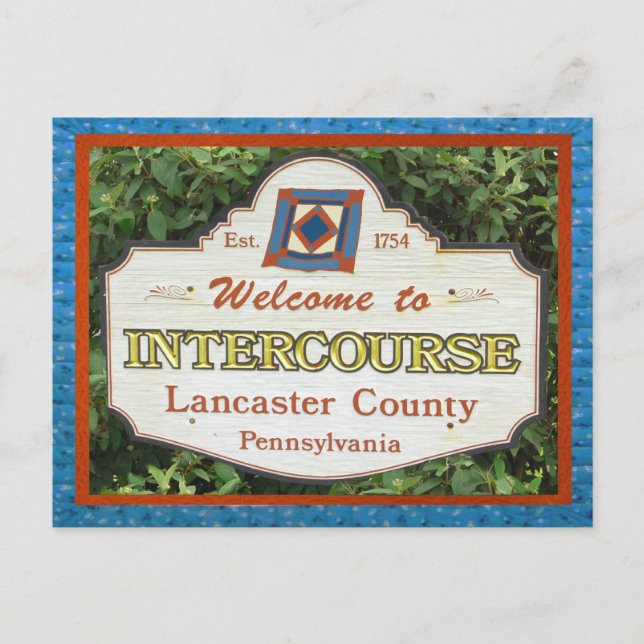 Postal Intercourse Postcard County Lancaster. Añadir NOMB (Anverso)