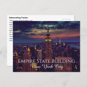 Postal Interesantes hechos de construcción de Empire Stat